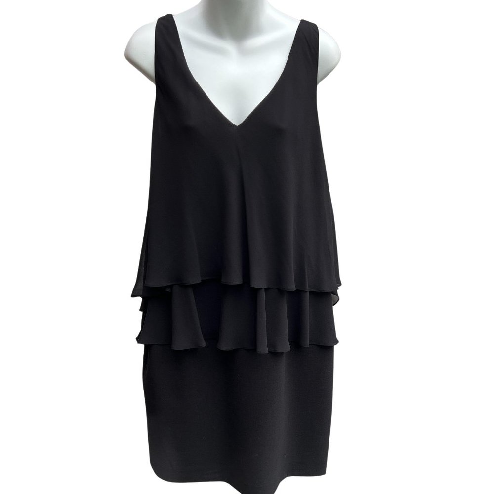 Lauren Raplh Lauren Sleeveless V-Neck Side Zip Knee Length Dress Black Size 12